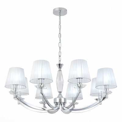 Светильник подвесной St Luce. SL1756.103.08. Bello. 8х40 Вт, E14, 90х90х35 см, цвет хром