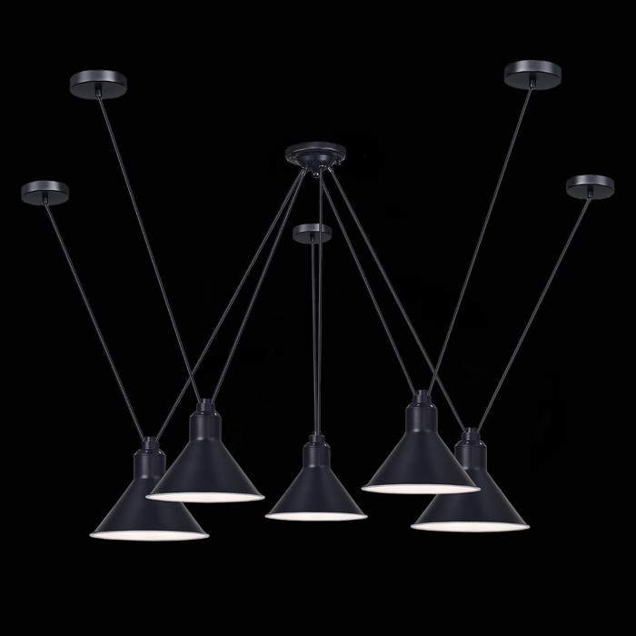 Светильник подвесной E14, 5x60W, 17x80 см, цвет чёрный
