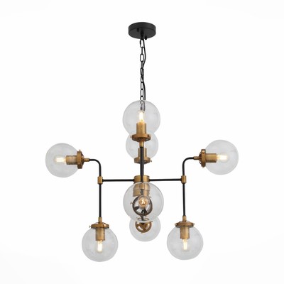 Люстра подвесная St Luce. SL234.403.08. Varieta. 8х40 Вт, E27, 90х90х60 см, цвет чёрный, золото