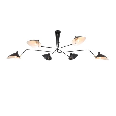 Люстра потолочная St Luce. SL305.402.06. Spruzzo. 6х60 Вт, E27, 180х180х54 см, цвет чёрный