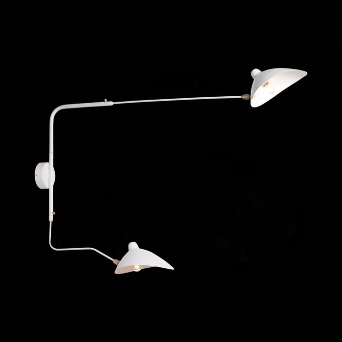 Светильник настенный E27, 2x60W, 18x75 см, цвет белый