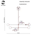 Светильник подвесной St Luce. SL429.403.04. Bastoncino. 4х5 Вт, G9, 100х100х93 см, цвет чёрный, золотистый - Фото 7