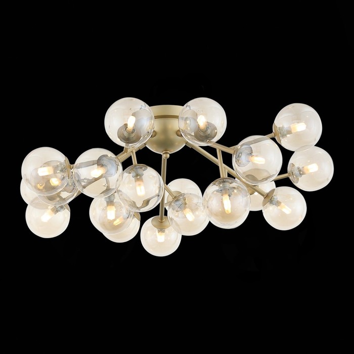 Люстра потолочная G9, 20x5W, 30x75 см, цвет золотистый, коньячный