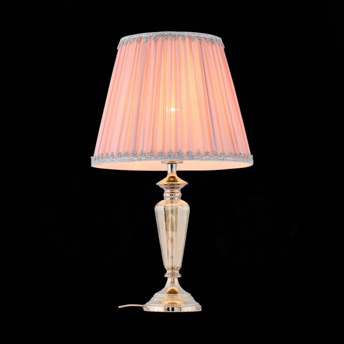 Прикроватная лампа E27, 1x60W, 54x32 см, цвет хром, пыльная роза