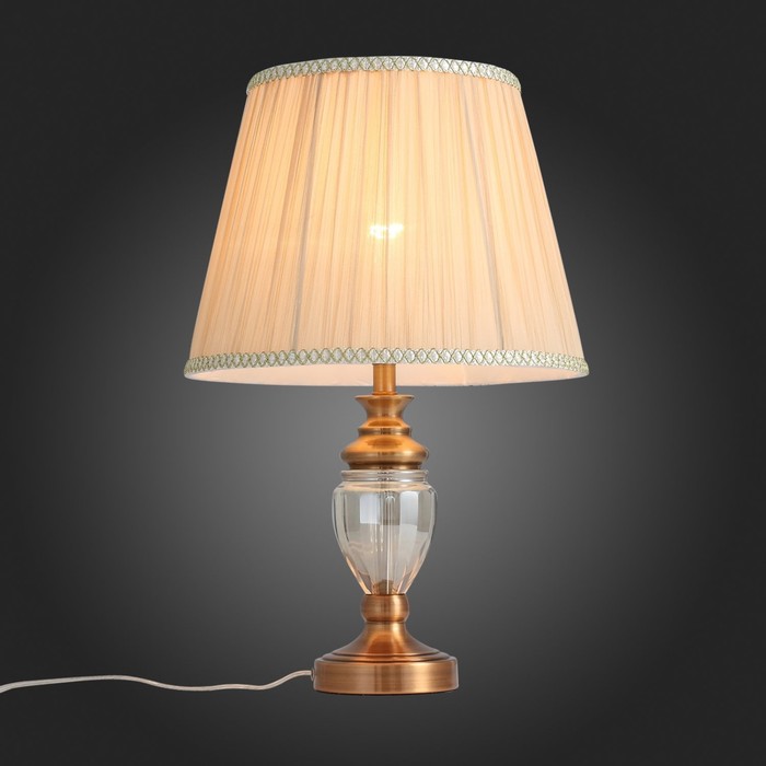 Прикроватная лампа St Luce. SL965.304.01. Vezzo. 1х60 Вт, E27, 30х30х52 см, цвет бронза - фото 1907770426