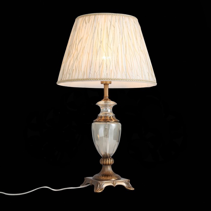 Прикроватная лампа E27, 1x60W, 58x40 см, цвет бронза, бежевый