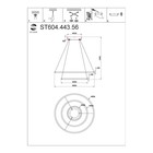 Светильник подвесной St Luce. ST604.443.56. 1х56 Вт, LED, 4000K, 3640 Lm, 60х60 см, цвет чёрный - Фото 5