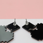 Серьги акриловые ONE LOVE, цвет чёрно-розовый в серебре - Фото 4