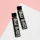 Серьги акриловые LOVE ME прямоугольные, цвет чёрно-белый - Фото 3