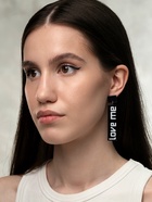 Серьги акриловые LOVE ME прямоугольные, чёрно-белые - Фото 4