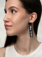 Серьги акриловые LOVE ME прямоугольные, чёрно-белые - Фото 2