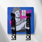 Серьги акриловые LOVE ME с сердечком, цвет чёрный в серебре - Фото 2