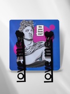 Серьги акриловые LOVE ME с сердечком, цвет чёрный в серебре - Фото 2