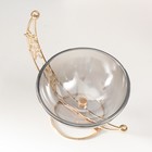 Сувенир металл, стекло подставка "Чаша на цветочном месяце" d-15 см золото 21,5х10х2 см - фото 6990868