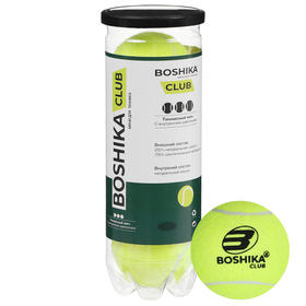 Мяч для большого тенниса BOSHIKA, тренировочный, набор 3 шт