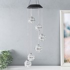 Музыка ветра с подсветкой от солнечной батареи "Шары с кристаллами" 13х13х55 см - фото 22374077