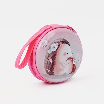 Футляр для монет/наушников на молнии, розовый