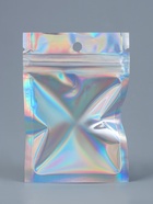 Пакет Zip - lock ПЭТ, иридисцентный, со сплошным окном, плоский, еврослот 7×10 см - Фото 2