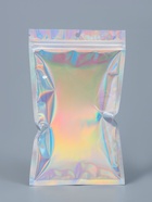 Пакет Zip-lock ПЭТ, иридисцентный, со сплошным окном, плоский, еврослот 12×20 см - Фото 2