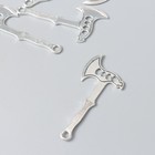 Декор для творчества металл «Топор», под серебро, 2.8?5.9 см (комплект 4 шт) - фото 22374176