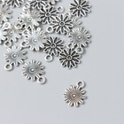 Декор для творчества металл "Маленькая ромашка" серебро 1х1,3 см - фото 301649890