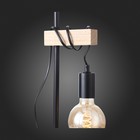Прикроватная лампа Evoluce. SL1142.404.01. Bagetti. 1х60 Вт, E27, 17х14х46 см, цвет чёрный, светлое дерево - Фото 5