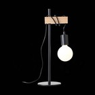 Прикроватная лампа Evoluce. SL1142.404.01. Bagetti. 1х60 Вт, E27, 17х14х46 см, цвет чёрный, светлое дерево - Фото 7