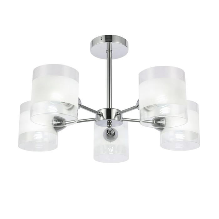 Светильник потолочный Evoluce. SLE102802-05. Miento. 5х40 Вт, E14, 58х58х30,5 см, цвет хром - Фото 1