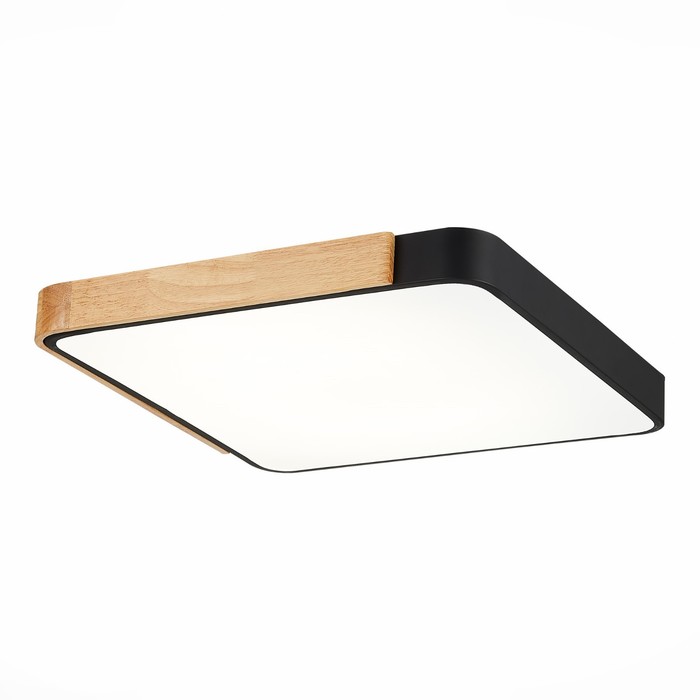 Светильник потолочный LED, 1x42W 3000K/4000K/6000K, 50x50x5 см, цвет чёрный, светлое дерево, белый