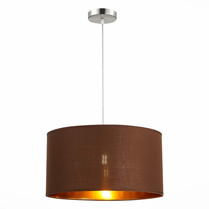 Светильник подвесной E27, 1x40W, 20x38 см, цвет никель, золотистый, коричневый