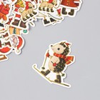 Наклейки для творчества "Новогодняя сказка" тиснение серебро набор 48 шт 9х7х0,8 см - фото 31002493