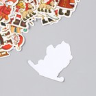 Наклейки для творчества "Новогодняя сказка" тиснение серебро набор 48 шт 9х7х0,8 см - фото 31002494