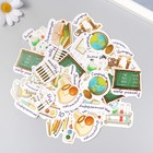 Наклейки для творчества "Школьные предметы" тиснение золото набор 48 шт 9х7х0,8 см - фото 22374473