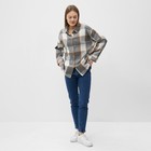 Рубашка женская, цвет серый/коричневый, размер 50-54 - Фото 2