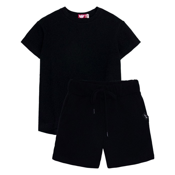 Комплект для мальчика: футболка, шорты, рост 122 см, цвет чёрный