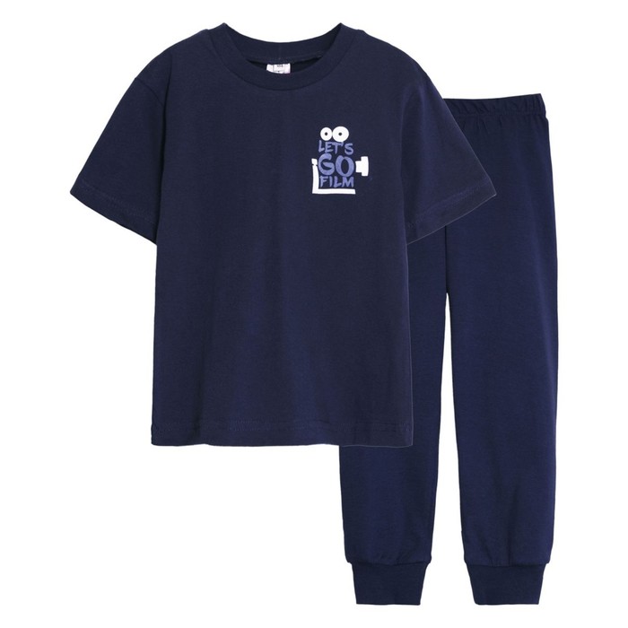 Пижама для мальчика, рост 104 см, цвет тёмно-синий