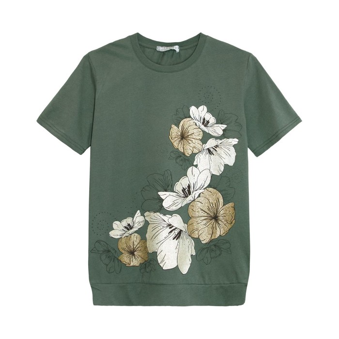 Футболка женская Let's go, размер 44, цвет хаки - Фото 1