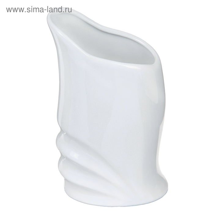 ваза керамика глянец цветной крыло белый 18,5 *10 см - Фото 1