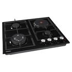 Варочная поверхность NORDFROST HS 6032 B, газовая/электрическая, 4 конфорки, чёрный - Фото 4