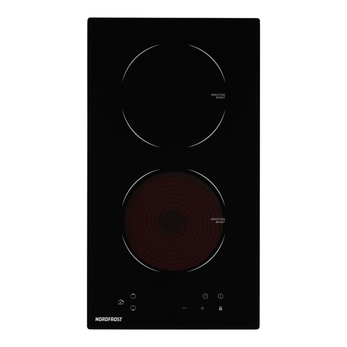 Варочная поверхность NORDFROST i-M 3020 B, сенсорная, 2 конфорки, чёрный - Фото 1