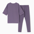 Костюм для девочки (футболка, лосины) MINAKU цвет пыльно-сиреневый, рост 104 см - Фото 7