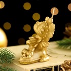 Свеча фигурная "Дракон с подарком. Символ года 2024", 7,5х5х8 см, золото - Фото 3