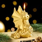 Свеча фигурная "Дракон крылатый. Символ года 2024", 7х7х10 см, золото - фото 5545749