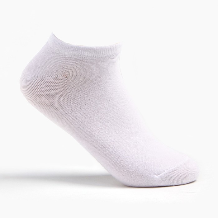 Набор мужских носков (3 пары) укороченные, цвет белый, размер 40-44 - Фото 1