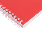Блокнот А6, 80 листов клетка, на гребне CANVAS красный, пластиковая обложка, микроперфорация на отрыв - фото 24219265