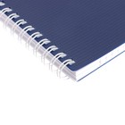 Блокнот А6, 80 листов клетка, на гребне VELVET синий, пластиковая обложка, микроперфорация на отрыв - фото 24567885