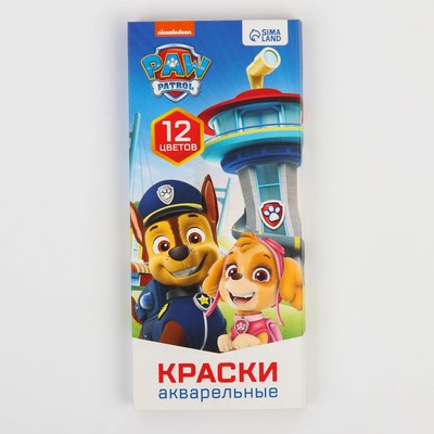 Акварель медовая «Щенки», 12 цветов, в картонной коробке, без кисти