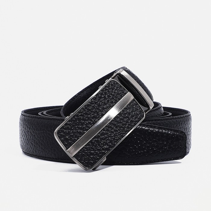 Ремень мужской, ширина 3,5 см, пряжка автомат, цвет коричневый