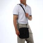Сумка кросс-боди мужская TEXTURA, на молнии, 3 наружных кармана, 24×10×28 см, чёрная - Фото 3