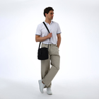 Сумка кросс-боди мужская TEXTURA, на молнии, 3 наружных кармана, 24×10×28 см, чёрная - Фото 4